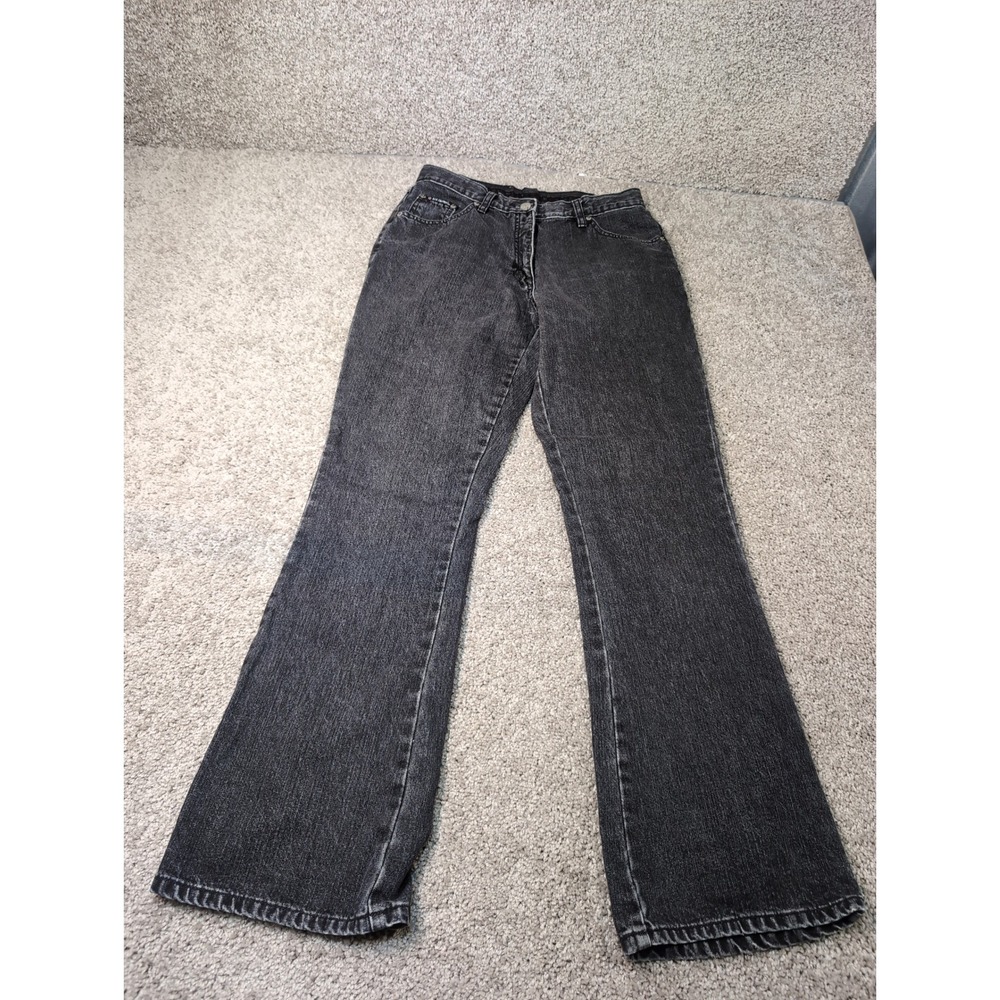BUM EQUIPMENT Womens Size 7 Black‎ Wash Flare Leg Jeans Denim